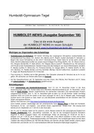 Ausgabe September ' 08 - Humboldt-Gymnasium Berlin-Tegel