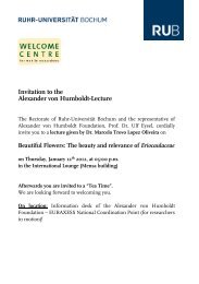 Invitation to the Alexander von Humboldt-Lecture - International ...