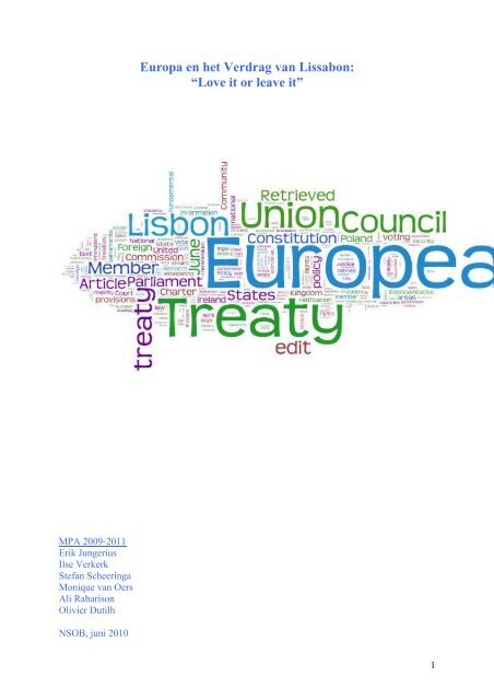 Europa en het Verdrag van Lissabon “Love it or leave it”