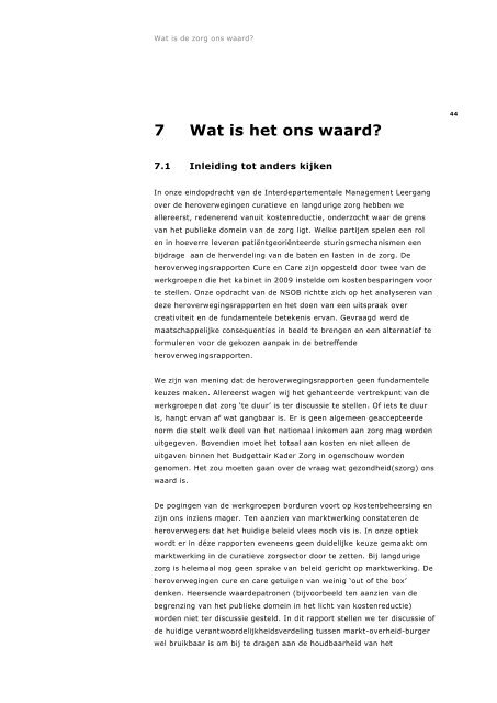 Wat is de zorg ons waard?