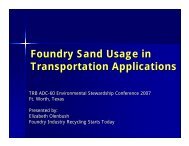 Foundry Sand Usage in Transportation Applications