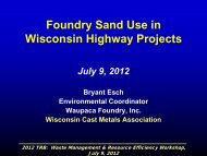 Foundry Sand Use in Wisconsin Highway Projects