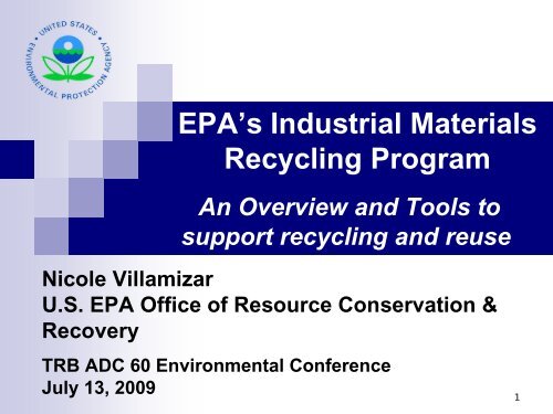 EPA’s Industrial Materials Recycling Program