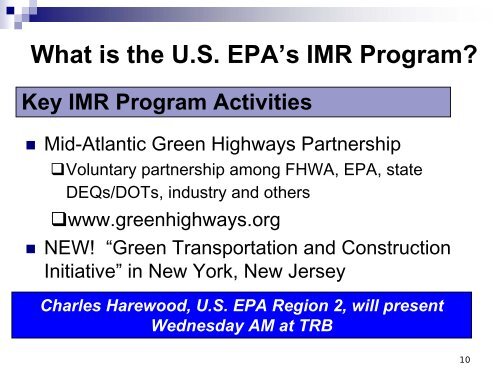 EPA’s Industrial Materials Recycling Program