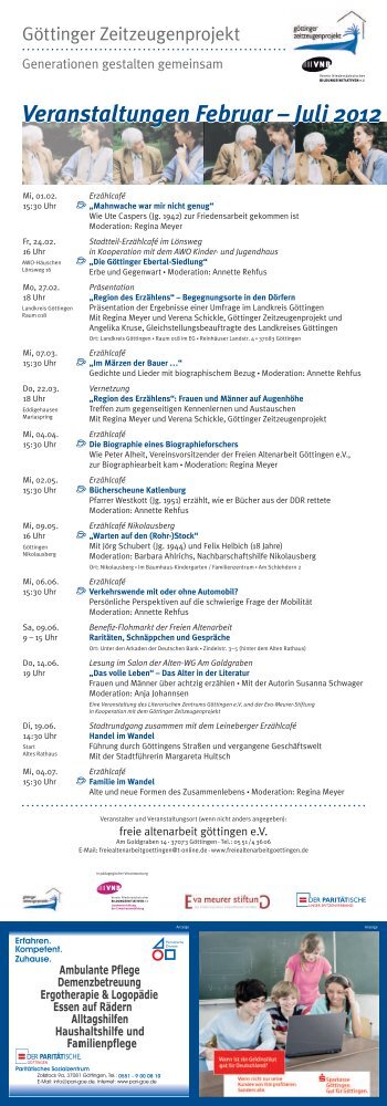 Veranstaltungen Februar – Juli 2012 - Freie Altenarbeit Göttingen e.V.