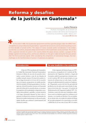 Reforma y desafíos de la justicia en Guatemala*