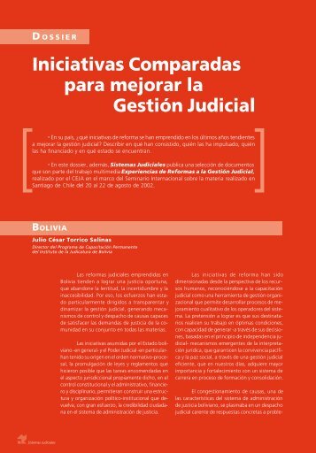 Iniciativas Comparadas para mejorar la GestiÃ³n Judicial - Revista ...