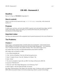 CIS 450 - Homework 2 Deadline - HSU Users Web Pages