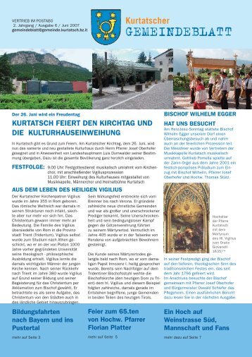 Gemeindeblatt Nr. 6 - Juni 2007