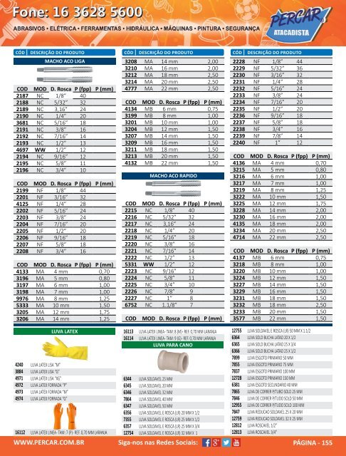 Catalogo de Produtos Percar Atacadista