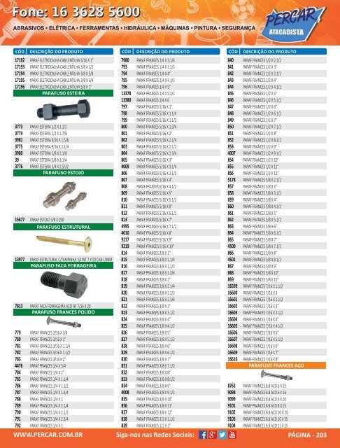 Catalogo de Produtos Percar Atacadista