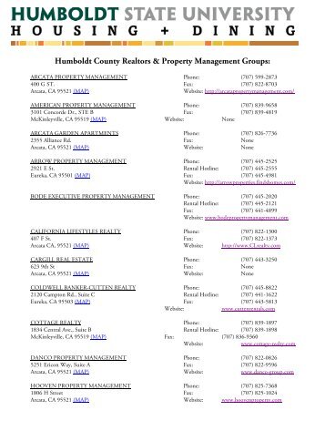 Humboldt County Realtors & Property Management Groups