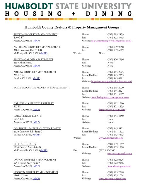 Humboldt County Realtors & Property Management Groups
