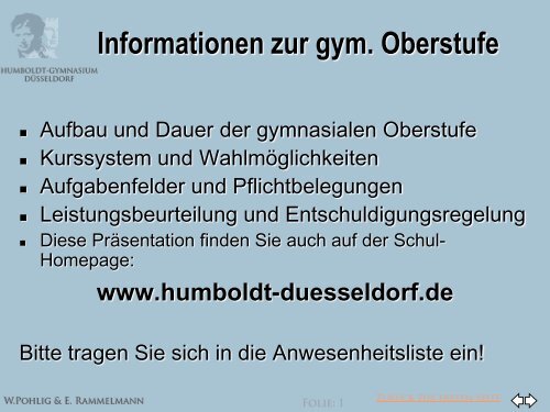 Informationen zur gym. Oberstufe - Humboldt-Gymnasium