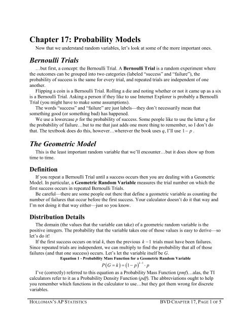 Chapter 17 Probability Models