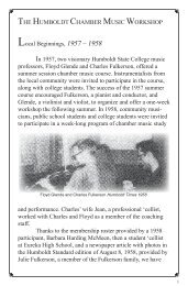 Humboldt Chamber Music Workshop - Humboldt State University