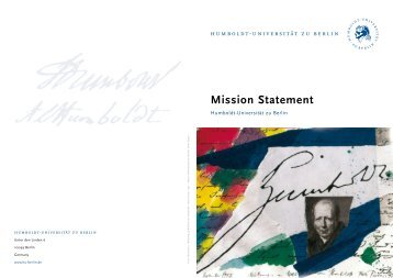 Mission Statement - Humboldt-Universität zu Berlin