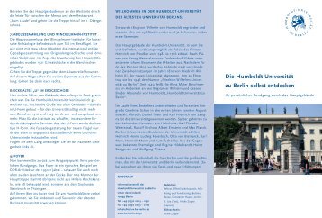 Die Humboldt-Universität zu Berlin selbst entdecken