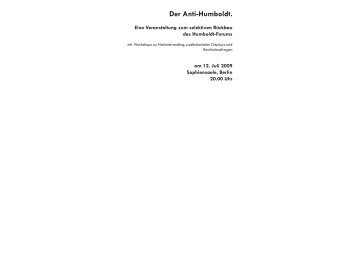 Der Anti-Humboldt. - Johannes Paul Raether