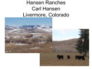 Hansen Ranches Carl Hansen Livermore Colorado