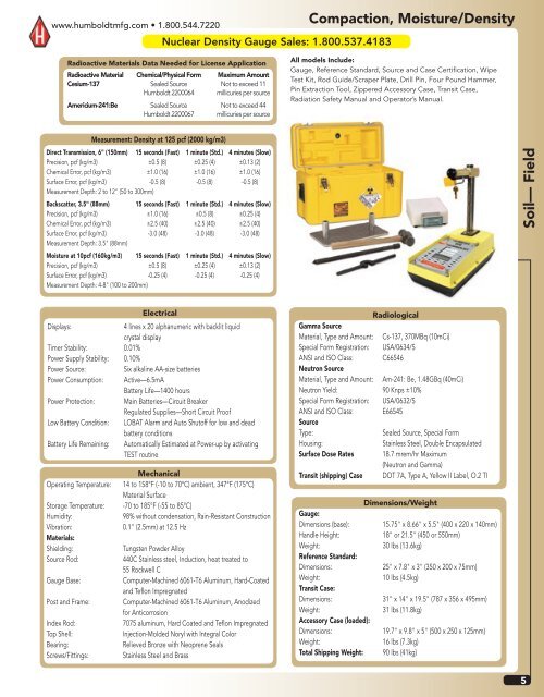 Humboldt Catalog - Soil-Field Section - Comlibris