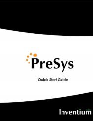 PreSys Quick Start Guide