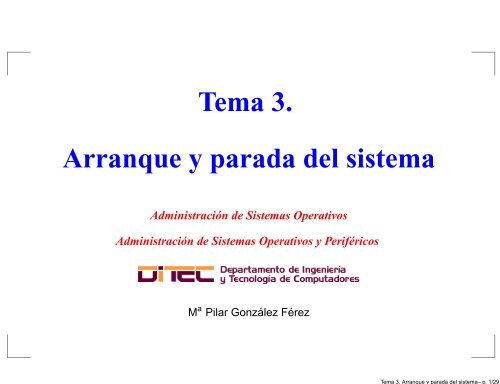 Tema 3 Arranque y parada del sistema