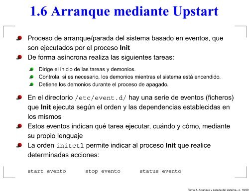 Tema 3 Arranque y parada del sistema