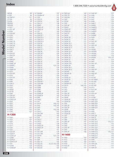 Humboldt Product Catalog Numerical Index Humboldt Mfg. Co.
