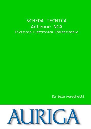 SCHEDA TECNICA Antenne NCA