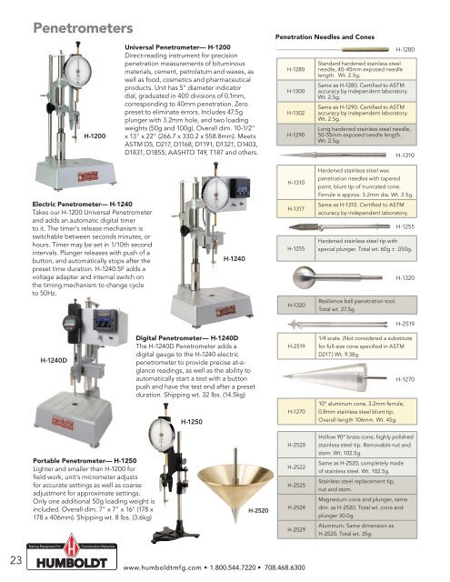 Humboldt Laboratory Essentials - Humboldt Mfg. Co.