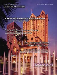 CSHA's 60th Annual State Convention San Jose, California ...