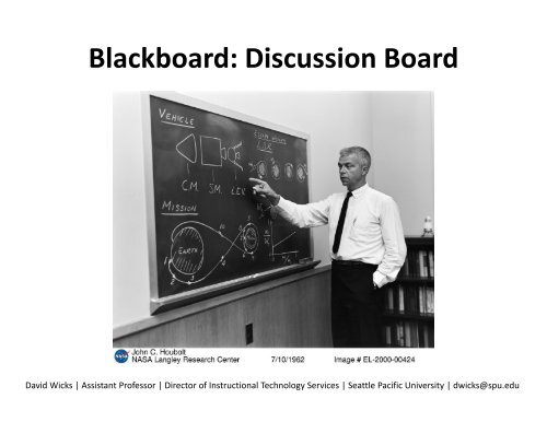 Blackboard: Discussion Board - Seattle Pacific University