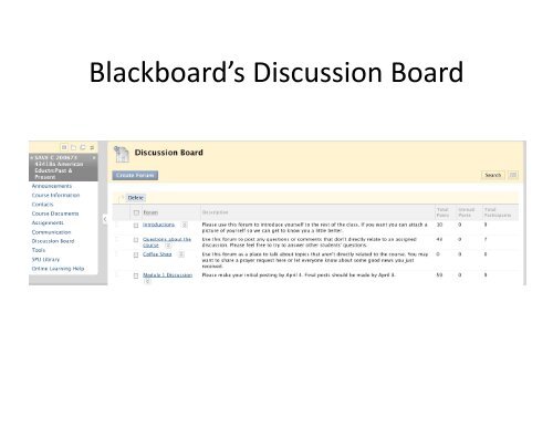 Blackboard: Discussion Board - Seattle Pacific University