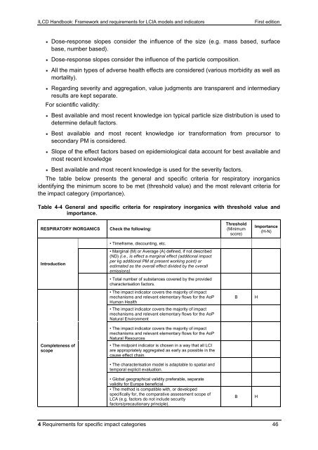 ILCD Handbook: Framework and requirements for LCIA models and ...