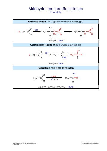 Aldehyde und ihre Reaktionen