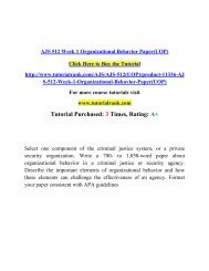 AJS 512 Week 1 Organizational Behavior Paper(UOP)/ Tutorialrank