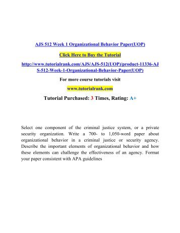 organizational behavior and criminal justice agencies Write an 800 word paper describing the forces of change and approaches to managing organizational change in criminal justice agencies, including identifying observable aspects of organizational cultures. organizational behavior and criminal justice agencies Write an 800 word paper describing the forces of change and approaches to managing organizational change in criminal justice agencies, including identifying observable aspects of organizational cultures.