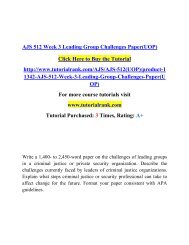 AJS 512 Week 3 Leading Group Challenges Paper(UOP)/ Tutorialrank