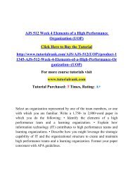 AJS 512 Week 4 Elements of a High Performance Organization (UOP)/ Tutorialrank