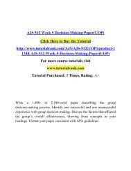 AJS 512 Week 5 Decision-Making Paper(UOP)/ Tutorialrank