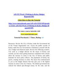 AJS 522 Week 2 Policing in Kelsey Budget Report(UOP)/ Tutorialrank