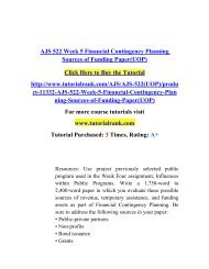 AJS 522 Week 5 Financial Contingency Planning Sources of Funding Paper(UOP)/ Tutorialrank