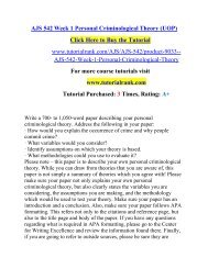 AJS 542 Week 1 Personal Criminological Theory (UOP)/ Tutorialrank