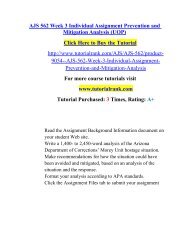 AJS 562 Week 3 Individual Assignment Prevention and Mitigation Analysis (UOP)/ Tutorialrank