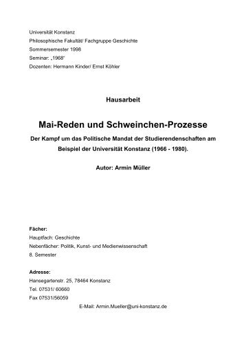 1. Einleitung 1 2. Die Praxis des politischen Mandates - VS