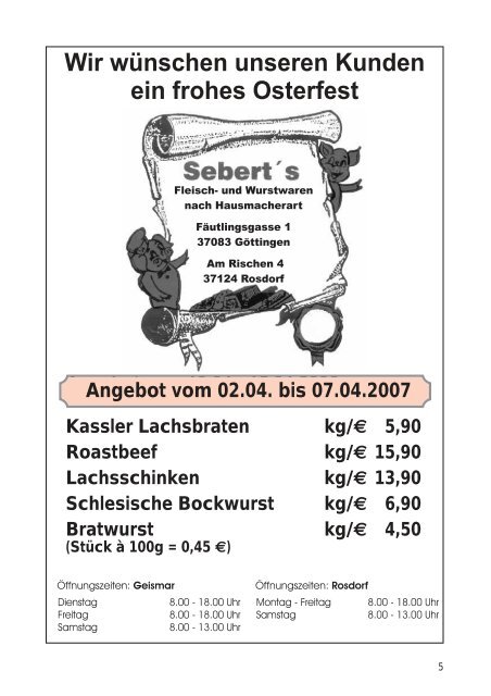 Nachrichtenblatt April 2007 - Werbegemeinschaft Geismar ...