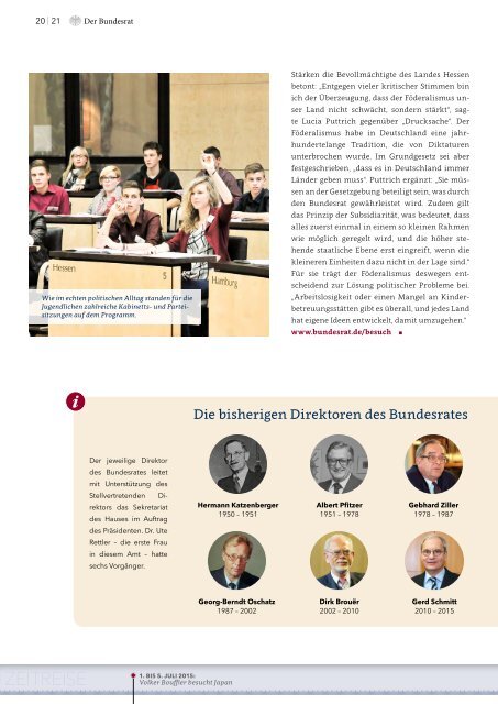 DRUCKSACHE – Der Bundesrat 2014/2015