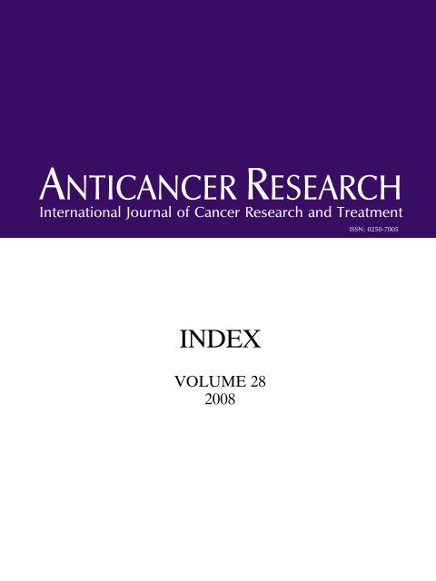 Index AR1 - Anticancer Research