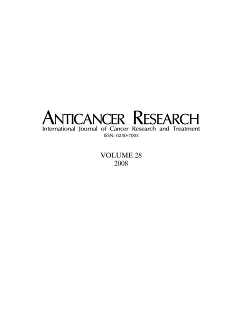 Index AR1 - Anticancer Research